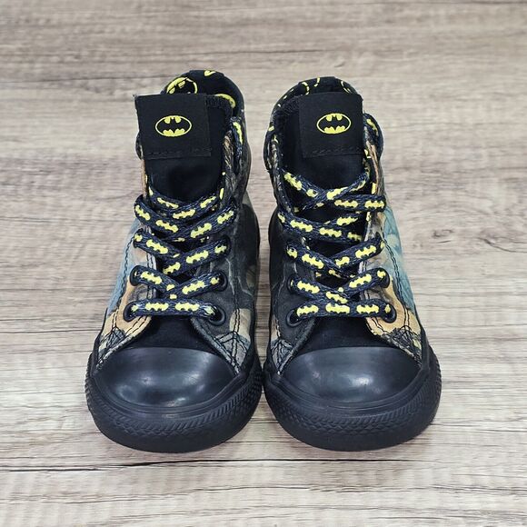 Converse Chuck Taylor All Star Batman DC Comics Toddler's Size 7 Black Sneakers - Picture 2 of 9